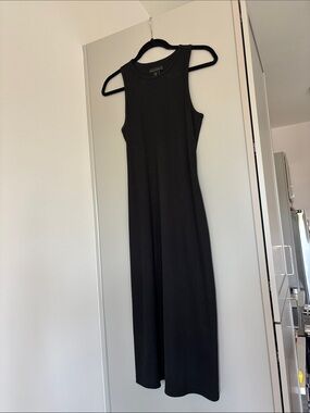 House of Harlow Sleeveless Black Maxi Dress - Classic Ribbed Tank Style